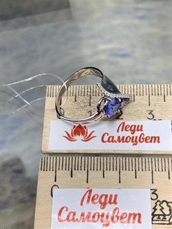 *Кольцо р.18 Танзанит цв Белое арт. 1-107-368-31-784 (вес 3,28 г) - фото 188520