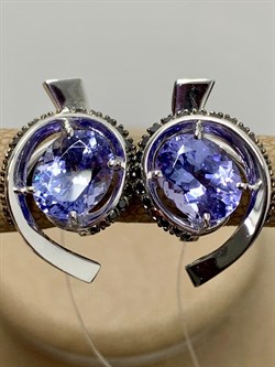 *Серьги Танзанит цв Белое арт. 2-106-720-56-255 (вес 6,01 г) - фото 188560