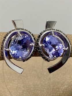 *Серьги Танзанит цв Белое арт. 2-106-720-56-255 (вес 6,01 г) - фото 188561