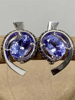 *Серьги Танзанит цв Белое арт. 2-106-720-56-255 (вес 6,01 г) - фото 188562