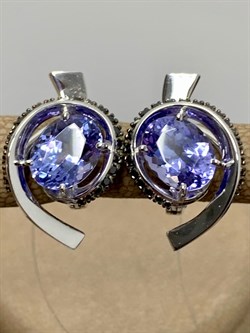 *Серьги Танзанит цв Белое арт. 2-106-720-56-255 (вес 6,01 г) - фото 188563