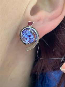 *Серьги Танзанит цв Белое арт. 2-106-720-56-255 (вес 6,01 г) - фото 188564