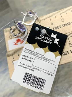 *Серьги Танзанит цв Белое арт. 2-106-720-56-255 (вес 6,01 г) - фото 188568