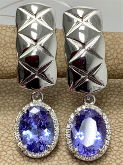 *Серьги Танзанит цв Белое арт. 2-208094-00-31-567 вес 5,05 г - фото 188586 *Серьги Танзанит цв Белое арт. 2-208094-00-31-567 вес 5,05 г - фото 188586