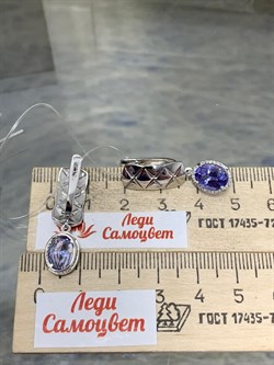 *Серьги Танзанит цв Белое арт. 2-208094-00-31-567 вес 5,05 г - фото 188589 *Серьги Танзанит цв Белое арт. 2-208094-00-31-567 вес 5,05 г - фото 188589