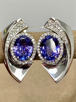 *Серьги Танзанит цв Белое арт. 2-207902-00-31-468 вес 5,38 г - фото 188609 *Серьги Танзанит цв Белое арт. 2-207902-00-31-468 вес 5,38 г - фото 188609