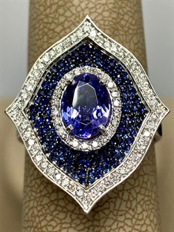 *Кольцо р.18,5 Танзанит цв Белое арт. 1-207965-00-55-693 вес 6,54 г - фото 188619 *Кольцо р.18,5 Танзанит цв Белое арт. 1-207965-00-55-693 вес 6,54 г - фото 188619