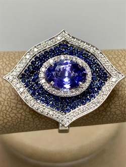 *Кольцо р.18,5 Танзанит цв Белое арт. 1-207965-00-55-693 вес 6,54 г - фото 188620 *Кольцо р.18,5 Танзанит цв Белое арт. 1-207965-00-55-693 вес 6,54 г - фото 188620