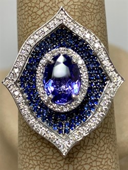 *Кольцо р.18,5 Танзанит цв Белое арт. 1-207965-00-55-693 вес 6,54 г - фото 188622 *Кольцо р.18,5 Танзанит цв Белое арт. 1-207965-00-55-693 вес 6,54 г - фото 188622