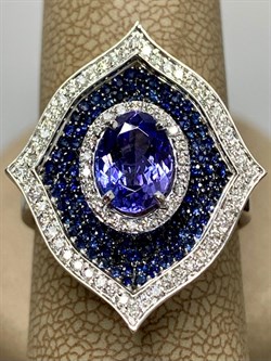 *Кольцо р.18,5 Танзанит цв Белое арт. 1-207965-00-55-693 вес 6,54 г - фото 188625 *Кольцо р.18,5 Танзанит цв Белое арт. 1-207965-00-55-693 вес 6,54 г - фото 188625