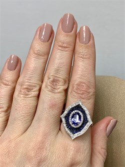 *Кольцо р.18,5 Танзанит цв Белое арт. 1-207965-00-55-693 вес 6,54 г - фото 188626 *Кольцо р.18,5 Танзанит цв Белое арт. 1-207965-00-55-693 вес 6,54 г - фото 188626