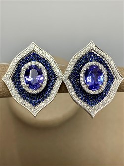 *Серьги Танзанит цв Белое арт. 2-207965-00-55-709 вес 8,97 г - фото 188631