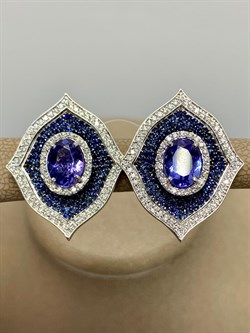 *Серьги Танзанит цв Белое арт. 2-207965-00-55-709 вес 8,97 г - фото 188633