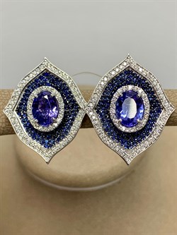 *Серьги Танзанит цв Белое арт. 2-207965-00-55-709 вес 8,97 г - фото 188634