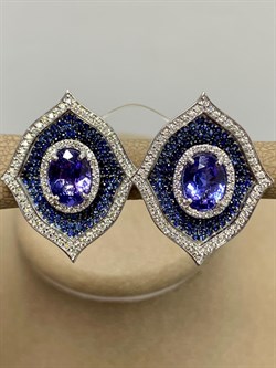 *Серьги Танзанит цв Белое арт. 2-207965-00-55-709 вес 8,97 г - фото 188635