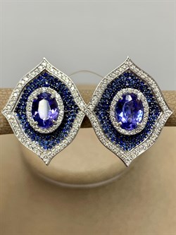 *Серьги Танзанит цв Белое арт. 2-207965-00-55-709 вес 8,97 г - фото 188636