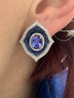 *Серьги Танзанит цв Белое арт. 2-207965-00-55-709 вес 8,97 г - фото 188637