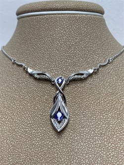 *Колье р.45 Танзанит цв Белое арт. 6-246/1-31-649 (вес 5,41 г) - фото 188644 *Колье р.45 Танзанит цв Белое арт. 6-246/1-31-649 (вес 5,41 г) - фото 188644