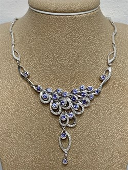 *Колье 50 см. Танзанит цв Белое арт 6-260276-00-31-662 вес 23,24 г - фото 188676