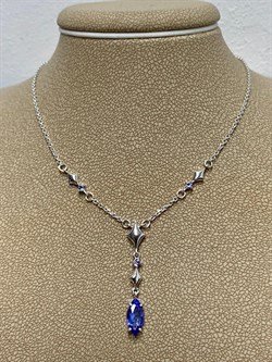 *Колье р.45-50 Танзанит цв Белое арт 6-260492-00-31-961 (вес 3,79 г) - фото 188697