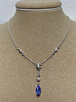 *Колье р.45-50 Танзанит цв Белое арт 6-260492-00-31-961 (вес 3,79 г) - фото 188698