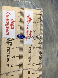 *Колье р.45-50 Танзанит цв Белое арт 6-260492-00-31-961 (вес 3,79 г) - фото 188701