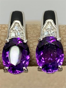 *Серьги Аметист арт. 02-1459/0М30-00-919 Вес 3,25 г - фото 188719
