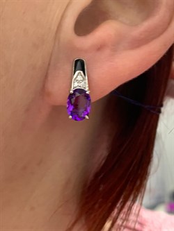 *Серьги Аметист арт. 02-1459/0М30-00-919 Вес 3,25 г - фото 188721