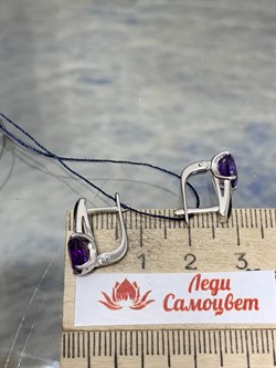 *Серьги Аметист арт. 02-1459/0М30-00-919 Вес 3,25 г - фото 188722