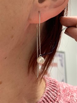 *Серьги Петли Цепочки Белый Жемчуг арт. 02-1447/00ЖБ-00-287 Вес 1,54 г - фото 188736 *Серьги Петли Цепочки Белый Жемчуг арт. 02-1447/00ЖБ-00-287 Вес 1,54 г - фото 188736