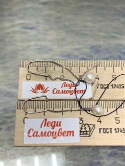 *Серьги Петли Цепочки Белый Жемчуг арт. 02-1447/00ЖБ-00-287 Вес 1,54 г - фото 188738 *Серьги Петли Цепочки Белый Жемчуг арт. 02-1447/00ЖБ-00-287 Вес 1,54 г - фото 188738
