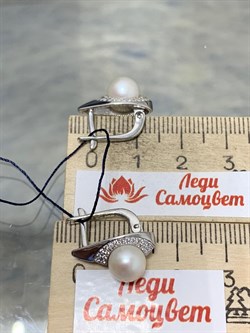 *Серьги Белый Жемчуг арт. 02-0411/00ЖБ-00-619 Вес 4,47 г - фото 188758 *Серьги Белый Жемчуг арт. 02-0411/00ЖБ-00-619 Вес 4,47 г - фото 188758