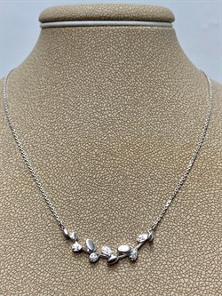 *Колье р.50 Белый Фианит арт. 06-1792/00КЦ-00-р50-393 вес 2,51 г - фото 189065