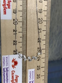 *Колье р.50 Белый Фианит арт. 06-1792/00КЦ-00-р50-393 вес 2,51 г - фото 189069