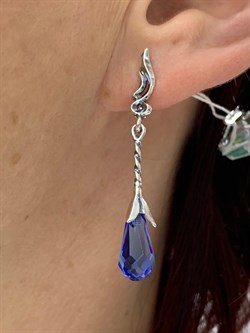 *Серьги Слеза Голубой Кварц иск арт. 0903С-4,46 вес 4,46 г - фото 189745