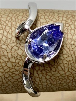 *Кольцо р.18,5 Танзанит цв Белое арт 1-206468-00-31-881 вес 2,05 г - фото 189856