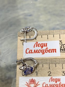 *Серьги Танзанит цв Белое арт 2-206468-00-31-409 вес 3,04 г - фото 189859