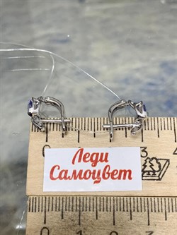 *Серьги Танзанит цв Белое арт 2-206468-00-31-409 вес 3,04 г - фото 189860