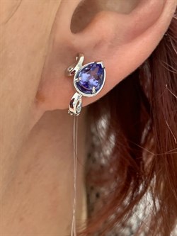 *Серьги Танзанит цв Белое арт 2-206468-00-31-409 вес 3,04 г - фото 189861