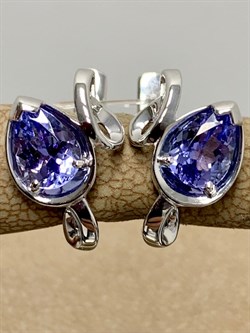 *Серьги Танзанит цв Белое арт 2-206468-00-31-409 вес 3,04 г - фото 189863