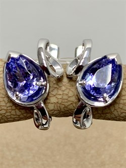 *Серьги Танзанит цв Белое арт 2-206468-00-31-409 вес 3,04 г - фото 189864