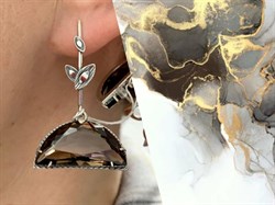 *Серьги Петли Раухтопаз Дымчатый Кварц Серенада арт. 1690С-636 вес 13,7 г - фото 189909 *Серьги Петли Раухтопаз Дымчатый Кварц Серенада арт. 1690С-636 вес 13,7 г - фото 189909