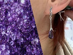 *Серьги Слеза Аметист иск арт.  0903С-4,43 вес 4,43 г - фото 189924 *Серьги Слеза Аметист иск арт.  0903С-4,43 вес 4,43 г - фото 189924