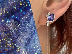 *Серьги Танзанит цв Белое арт 2-206468-00-31-409 вес 3,04 г - фото 189925