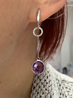 *Серьги Аметист арт. E00477-714 Вес 4,3 г - фото 189971