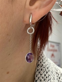 *Серьги Аметист арт. E00477-714 Вес 4,3 г - фото 189972