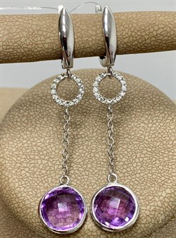 *Серьги Аметист арт. E00477-714 Вес 4,3 г - фото 189975