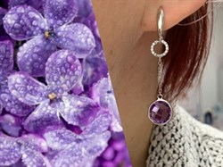 *Серьги Аметист арт. E00477-714 Вес 4,3 г - фото 189976
