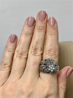 *Кольцо р.18,5 Микс Марказит Жемчуг арт. HR0541-400 вес 10.34 г - фото 189999 *Кольцо р.18,5 Микс Марказит Жемчуг арт. HR0541-400 вес 10.34 г - фото 189999