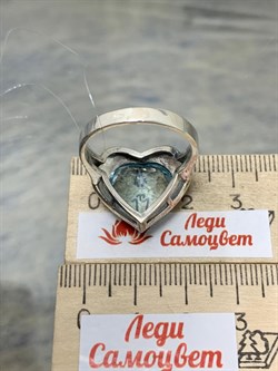 *Кольцо р.20 Сердце Марказит Голубой Топаз арт. HR301-162 вес 8,16 г - фото 190070 *Кольцо р.20 Сердце Марказит Голубой Топаз арт. HR301-162 вес 8,16 г - фото 190070